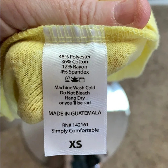 LuLaRoe yellow Irma tunic size XS - Picture 5 of 5
